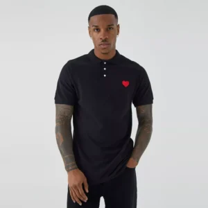 Oversized Textured Revere Polo