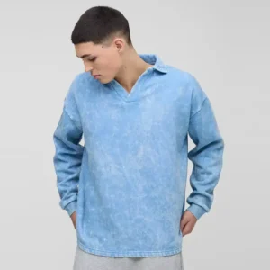 Oversized Short Sleeve Bonded Scuba Polo