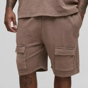 Slim Fit Bonded Scuba Short Length Pintuck Shorts