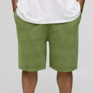 Oversized Washed Rhinestone Jersey Shorts