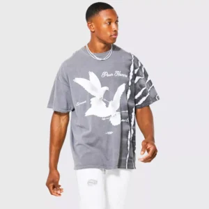Oversized Washed Worldwide Floral Graphic T-shirt