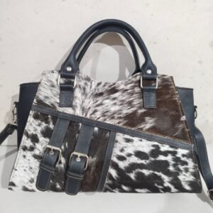 Cowhide Leather Buckle Satchel