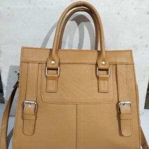 Tan Structured Leather Tote
