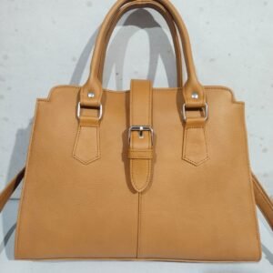 Tan Leather Tote with Buckle