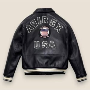 Black Avirex Varsity Jacket