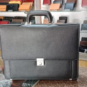 Black Leather Business Briefcase