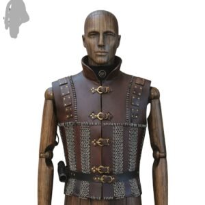 Brown Leather Chainmail Vest