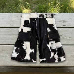 Cowhide Leather Cargo Shorts
