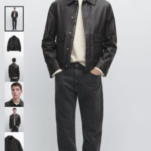 Black Leather Chore Jacket