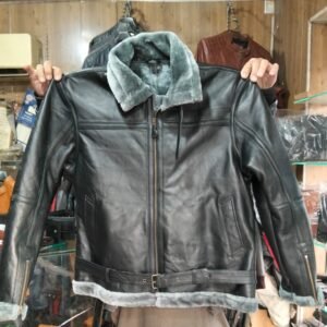 Black Shearling Leather Jacket